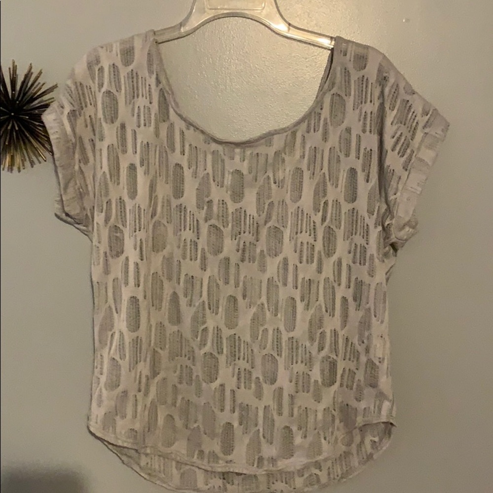 Gray Tea n Rose crop top with zipper back, Size L